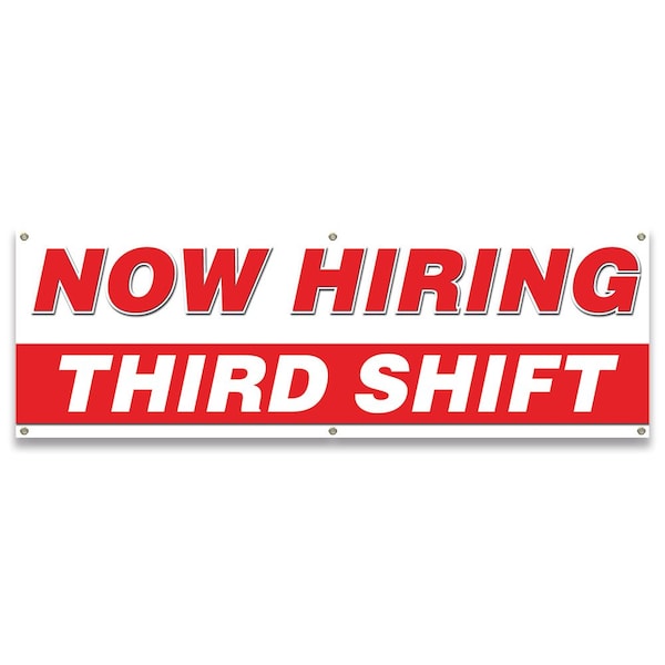 Now Hiring Third Shift Banner Apply Inside Accepting Application Single Sided